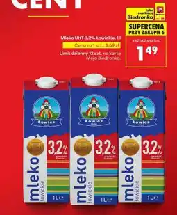 Biedronka Mleko UHT 3,2% Łowickie, 1 l oferta