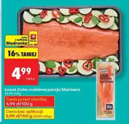 Biedronka Łosoś Coho rodzinna porcja Marinero oferta