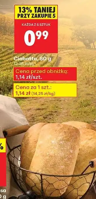 Biedronka Ciabatta 80 g oferta