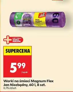 Biedronka Worki na śmieci Magnum Flex Jan Niezbędny, 60 l, 8 szt oferta
