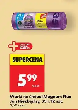 Biedronka Worki na śmieci Magnum Flex Jan Niezbędny, 35 l, 12 szt oferta