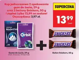 Biedronka Guma do żucia, 29 g: Orbit, Airwaves, Winterfresh + Baton Snickers, 50 g oferta