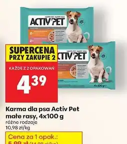 Biedronka Karma dla psa Activ Pet małe rasy, 4x100 g oferta