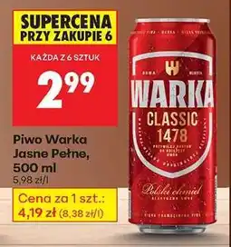 Biedronka Piwo Warka Jasne Pełne , 500 ml oferta
