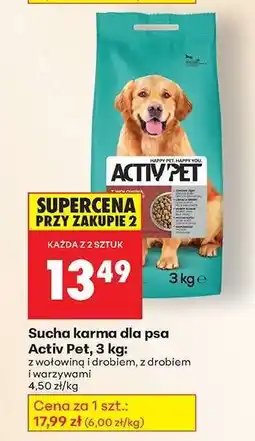 Biedronka Sucha karma dla psa Activ Pet 3 kg oferta