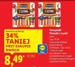 Lidl TARCZYŃSKI Parówki z szynki oferta