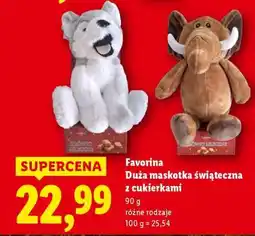 Lidl Favorina Duża maskotka świąteczna z cukierkami oferta