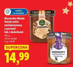 Lidl Mazurskie Miody Polski miód wielokwiatowy z pastami lub z dodatkami oferta