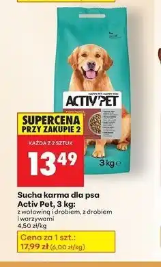 Biedronka Karma dla psa z drobiem i warzywami Activ Pet oferta