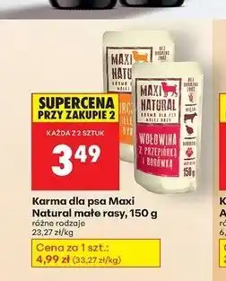 Biedronka Karma dla psa małe rasy wołowina z przepiórką i borówką Maxi Natural oferta