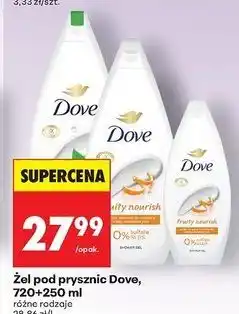 Biedronka Żel pod prysznic fruity nourishing 720 ml + 250 Dove oferta