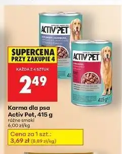 Biedronka Karma dla psa z kurczakiem i jagnięciną w sosie Activ Pet oferta