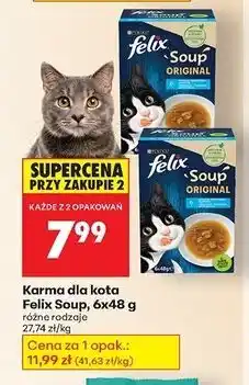 Biedronka Karma dla kota dorsz tuńczyk Purina Felix Soup Original oferta