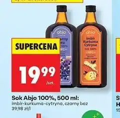 Biedronka Sok imbir-kurkuma-cytryna Abjo oferta
