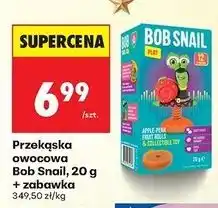 Biedronka Przekąska owocowa jabłko-gruszka + zabawka Bob Snail oferta