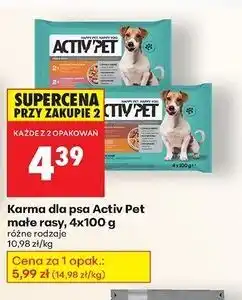 Biedronka Karma dla psa kurczak-jagnięcina + wołowina w galarecie Activ Pet oferta