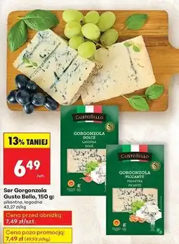Biedronka Gorgonzola łagodna Gustobello oferta