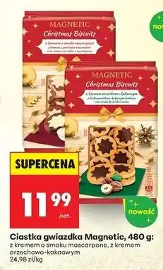 Biedronka Ciastka gwiazdki z kremem orzechowo-kakaowym Magnetic oferta