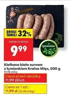 Biedronka Kiełbasa biała surowa z tymiankiem Kraina Mięs oferta
