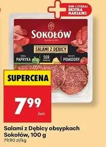 Biedronka Salami z dębicy w obsypce papryka + ser pomidory Sokołów oferta