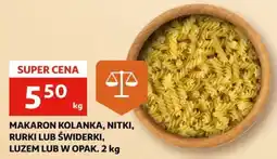 Auchan Makaron kolanka, nitki, rurki lub świderki oferta