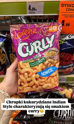 Intermarche Chrupki kukurydziane Curly Indian Style Lorenz oferta