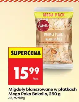 Biedronka Migdały blanszowane w płatkach Mega Paka, 250 g Bakello oferta