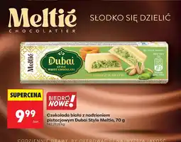 Biedronka Czekolada biała z nadzieniem pistacjowym Dubai Style 70 g Meltie oferta