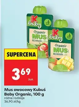 Biedronka Mus owocowy Baby Organic, różne rodzaje Kubuś oferta