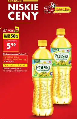 Biedronka Olej rzepakowy 1 l Polski oferta