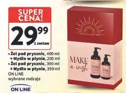 Intermarche Zestaw prezentowy make a wish: żel pod prysznic 400 ml + mydło do ciała 250 On Line oferta