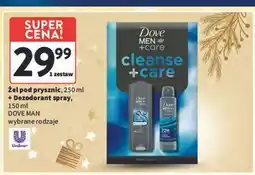 Intermarche Zestaw w pudełku men care clean comfort żel pod prysznic 250 ml + dezodorant 150 Dove oferta