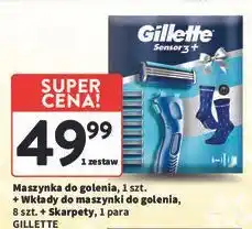Intermarche Maszynka do golenia + 8 wkładów skarpetki Gillette Sensor 3 oferta