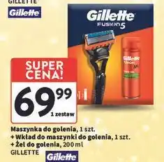 Intermarche Zestaw w kosmetyczce fusion 5 żel do golenia 200ml + maszynka 1 wkład Gillette oferta