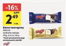 Intermarche Batonik z masy twarogowej mlekiem zagęszczonym w polewie kakaowej Magija oferta