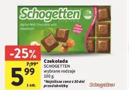 Intermarche Czekolada alpine milk with hazelnuts Schogetten oferta