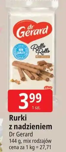 E.Leclerc Rurki waflowe rolls słony karmel Dr Gerard oferta