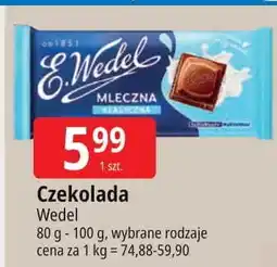 E.Leclerc Czekolada klasyczna mleczna E. Wedel oferta