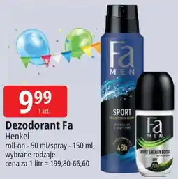 E.Leclerc Dezodorant Fa Men Sport Energy Boost oferta