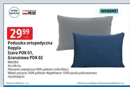E.Leclerc Poduszka ortopedyczna 40 x 60 cm koppla szara Wendre oferta
