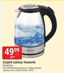 E.Leclerc Czajnik szklany yosemite 1.7 l Esperanza oferta
