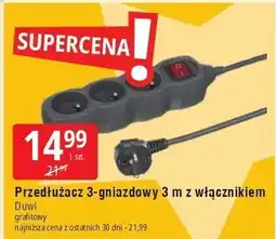E.Leclerc Przedłużacz 3 gniazdka z uziemieniem m Duwi oferta