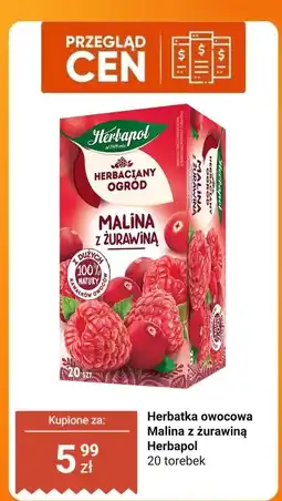 Biedronka Herbatka owocowa Malina z żurawiną Herbapol 20 torebek oferta