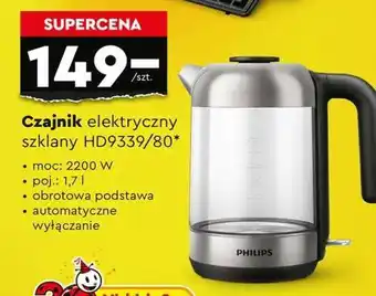 Biedronka Czajnik elektryczny szklany HD9339/80 oferta
