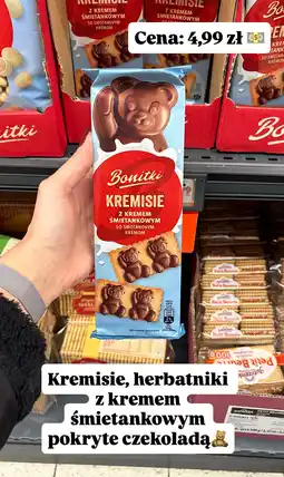Biedronka Ciastka Kremisie z kremem śmietankowym pokryte czekoladą Bonitki oferta