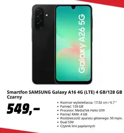 Media Markt Smartfon SAMSUNG Galaxy A16 4G (LTE) 4 GB/128 GB Czarny oferta
