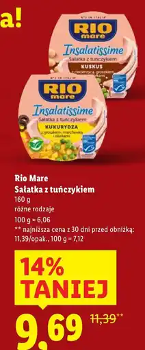 Lidl Sałatka z tuńczykiem Rio Mare oferta