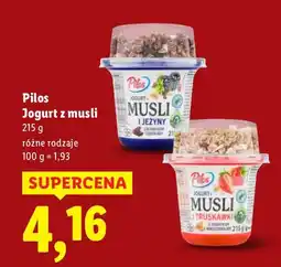 Lidl Jogurt z musli różne rodzaje Pilos oferta
