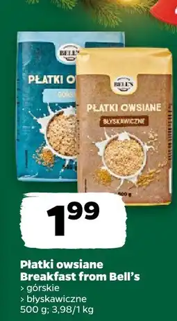 Netto Płatki owsiane Breakfast from Bell's błyskawiczne oferta