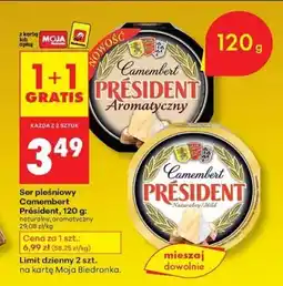 Biedronka Ser pleśniowy Camembert Président aromatyczny 120g oferta